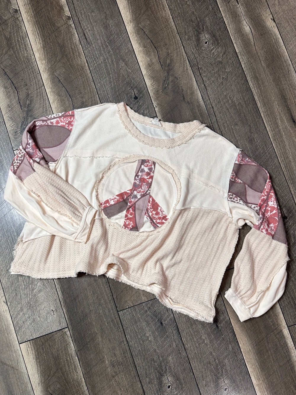 POL Peace Sign Oversized Pullover